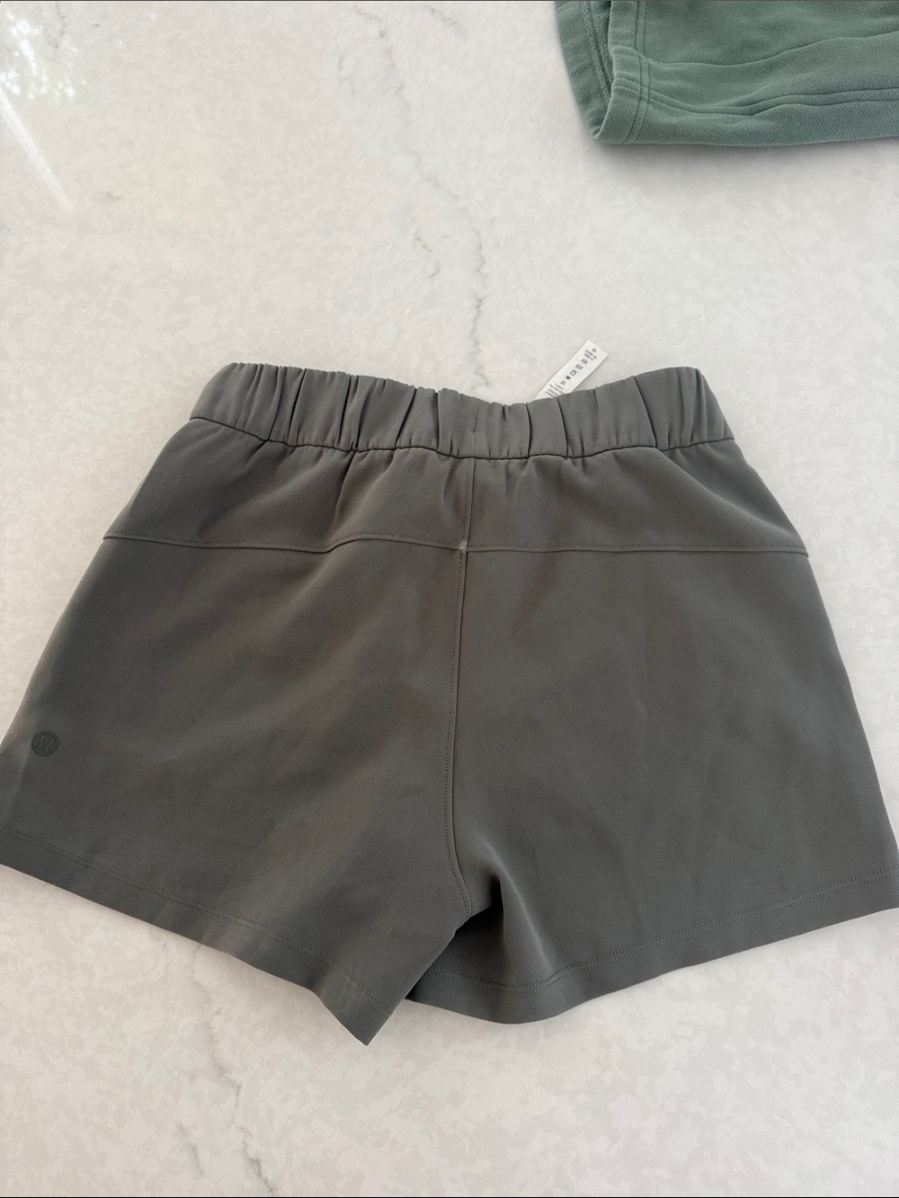Women's Stretch High-Rise Athletic Shorts - Green Gray - Picture 3 of 5